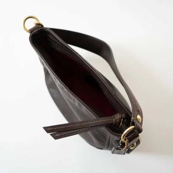 Coach Zoe Mini Hobo Shoulder Bag – Chocolate Brown Leather - Picture 4 of 6